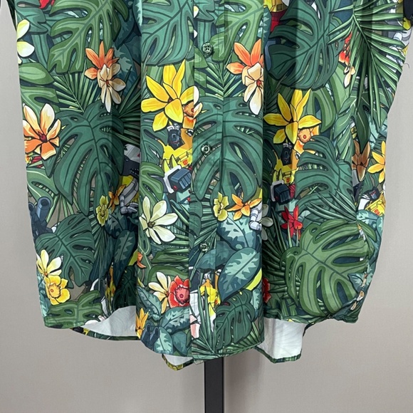 RSVLTS Transformers Shirt Mens 3XL button up tropical floral dinosaur casual - Picture 3 of 11